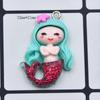 Colorful Resin Glitter Mermaid Girl Cartoon Doll Keychain Pendant DIY Jewelry Accessories