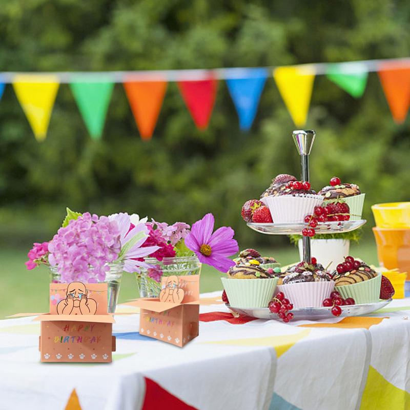 1Pcs Humorous 3D Terrifying Bald Character Design Whimsical Card Hilarious Happy Birthday Card DIY Accessories