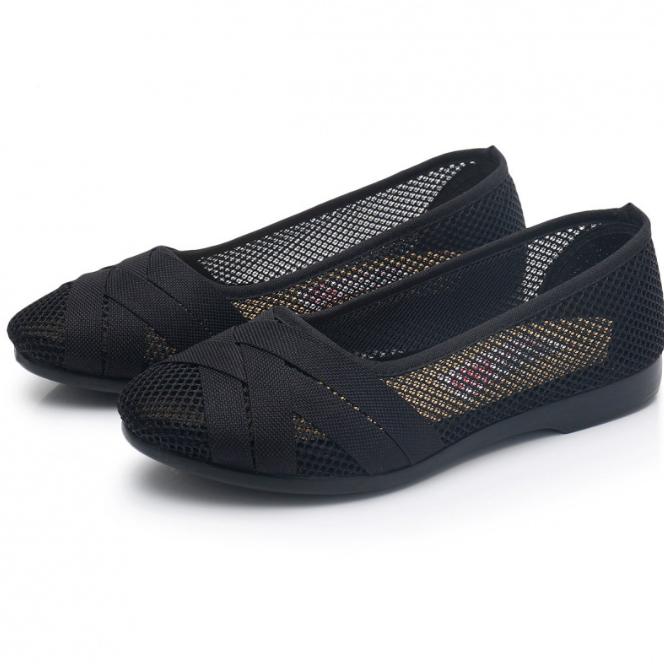 Summer Hollow Flats Women Fashion Comfortable Cloth Flat Shoes Lady Loafers Shoes