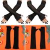 Fancy Dress Up Half Finger Stretchy Gothic Mittens Arm Sleeves Halloween Gloves Women Long Gloves