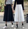 Женская белая длинная юбка Модные карманы Плиссированные юбки до колена Осень 2024 Новые Повседневные Элегантные С высокой талией А-силуэта Женские юбки