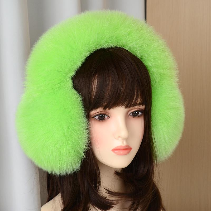 Women's Cute Fox Fur Earmuffs - Warm Winter Ear Warmers