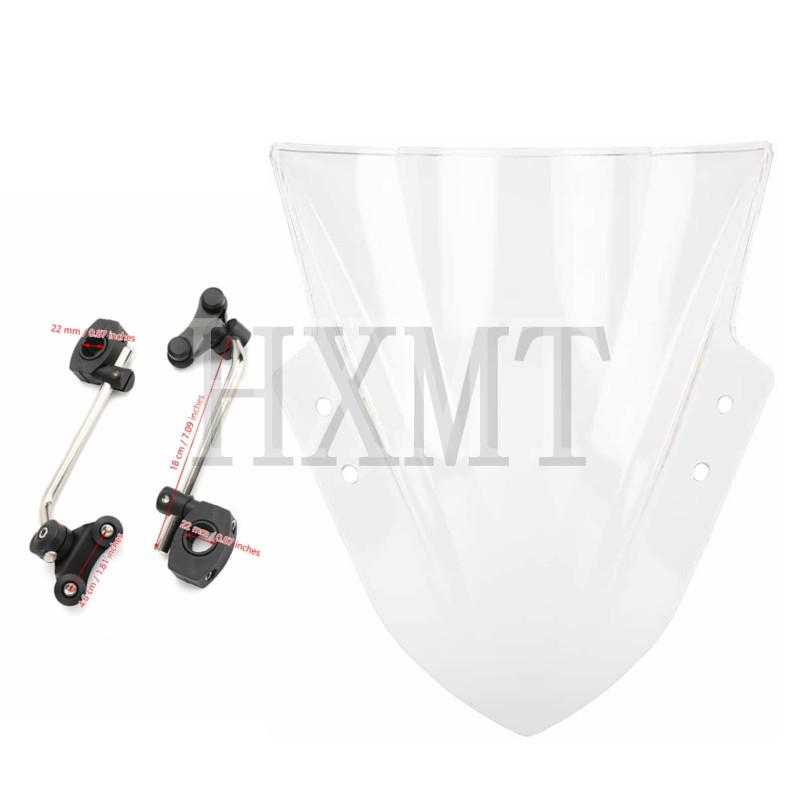 Motorcycle Windshield Windscreen With adjustable bracket Wind Screen For Yamaha MT125 FZ1 FZ6 FZ8 FZ8N XJ6 MT-01 MT03 MT09 MT07