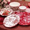Современная домохозяйка Роза Праздничный 14-предметный керамический столовый сервиз