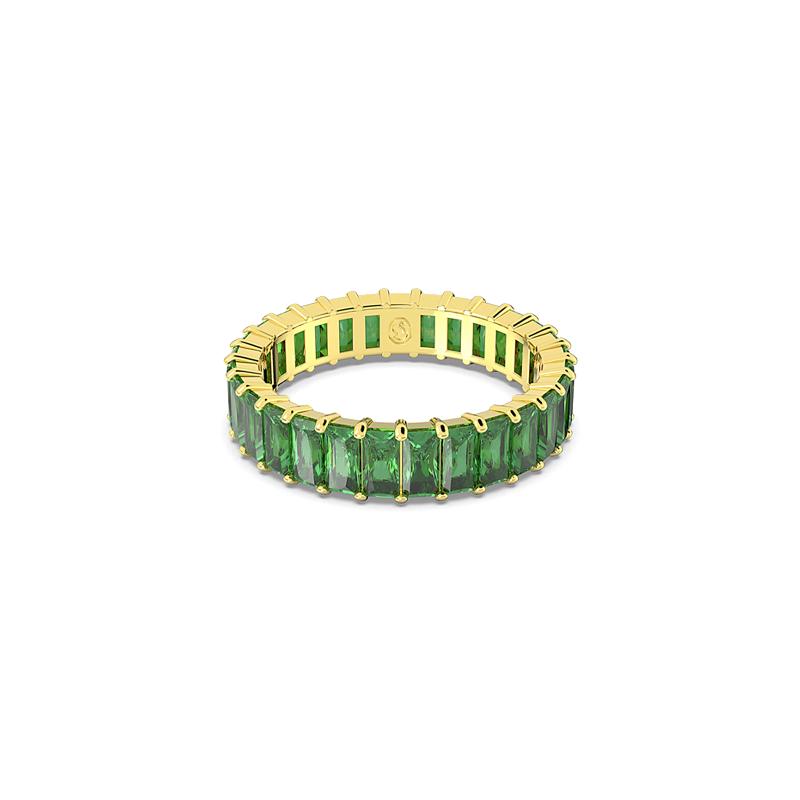 Swarovski Матрица прямоугольный крой изысканное позолоченное кольцо женское зеленое 5648909