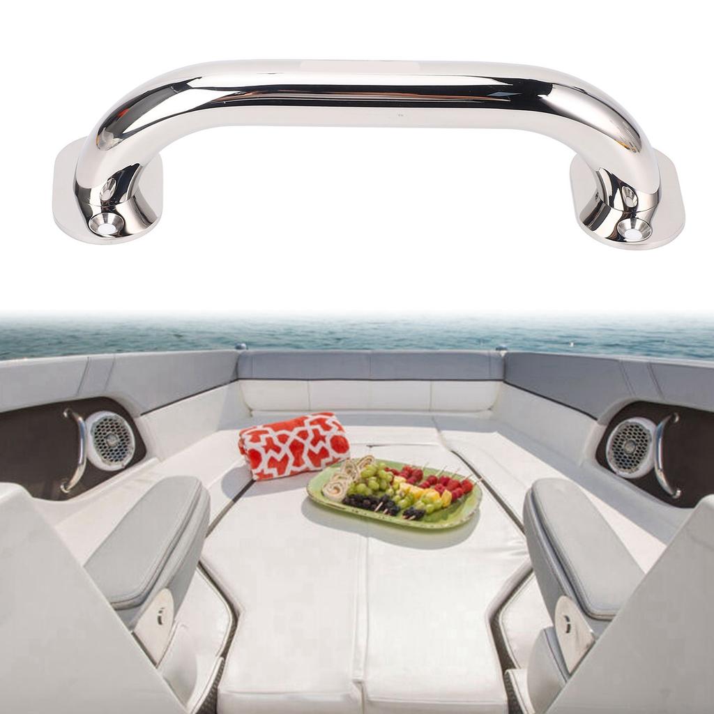 7.9in 316 Stainless Steel Grab Marine Handrail Handle Grip for Boat Hatch Yacht Bathroom
