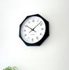 KATOMOKU muku clock 11 Octagonal Black Wall Clock with Continuous Second Diameter km-94BKRC8 Hand, 30.0cm (Radio-controlled)