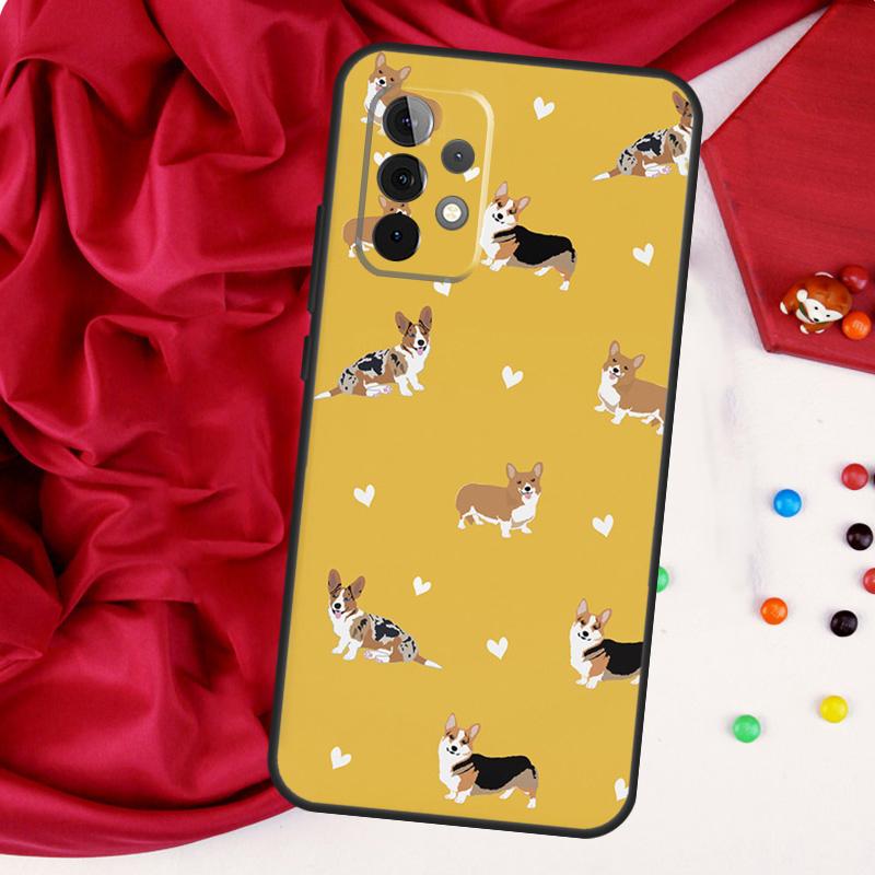 Мультяшная валлийская собака Сиба Корги Для Samsung Galaxy A56 A36 A26 A16 A05 A06 A22 A32 A52 A54 A34 A14 A55 A15 A53 A33 A35 Чехол