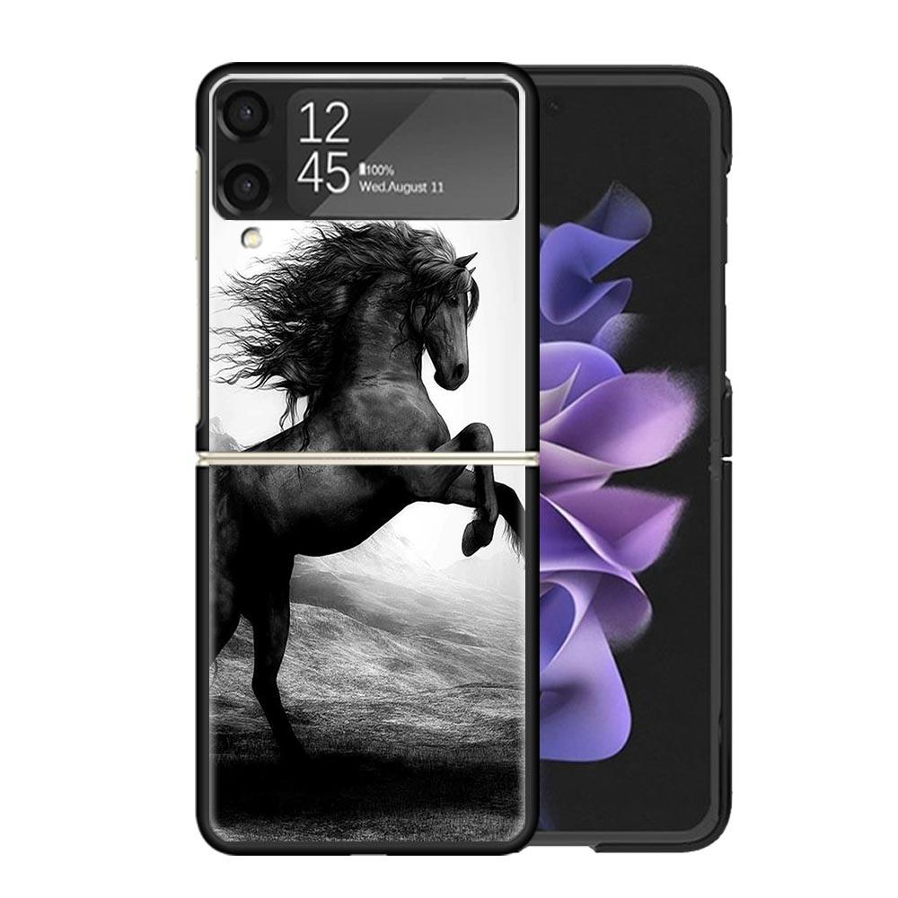 Horse Great Beauty Galloping Clear Phone Case For Samsung Z Flip 7 6 5 4 3 Galaxy ZFlip7 ZFlip6 ZFlip5 ZFlip4 ZFlip3 5G Print Co