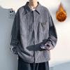 Corduroy Jacket Men'S Winter Fleece American Retro Tooling Jacket Hong Kong Style Casual Loose Top