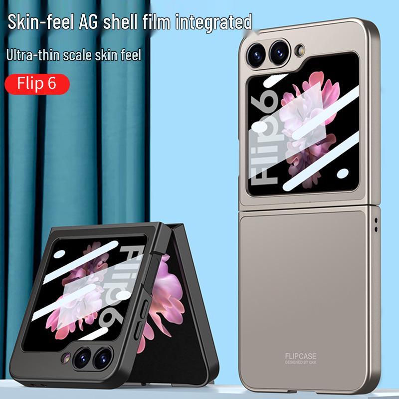Складной чехол Samsung Z Flip6 AG Shell - Ощущение кожи, Защита от падений, Интегрированный экран