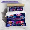 3PC Custom Name "Chibi Characters Action" Bedding Set Duvet Cover Closure Includes 1 Duvet Cover & 2 Pillowcases for Bedroom