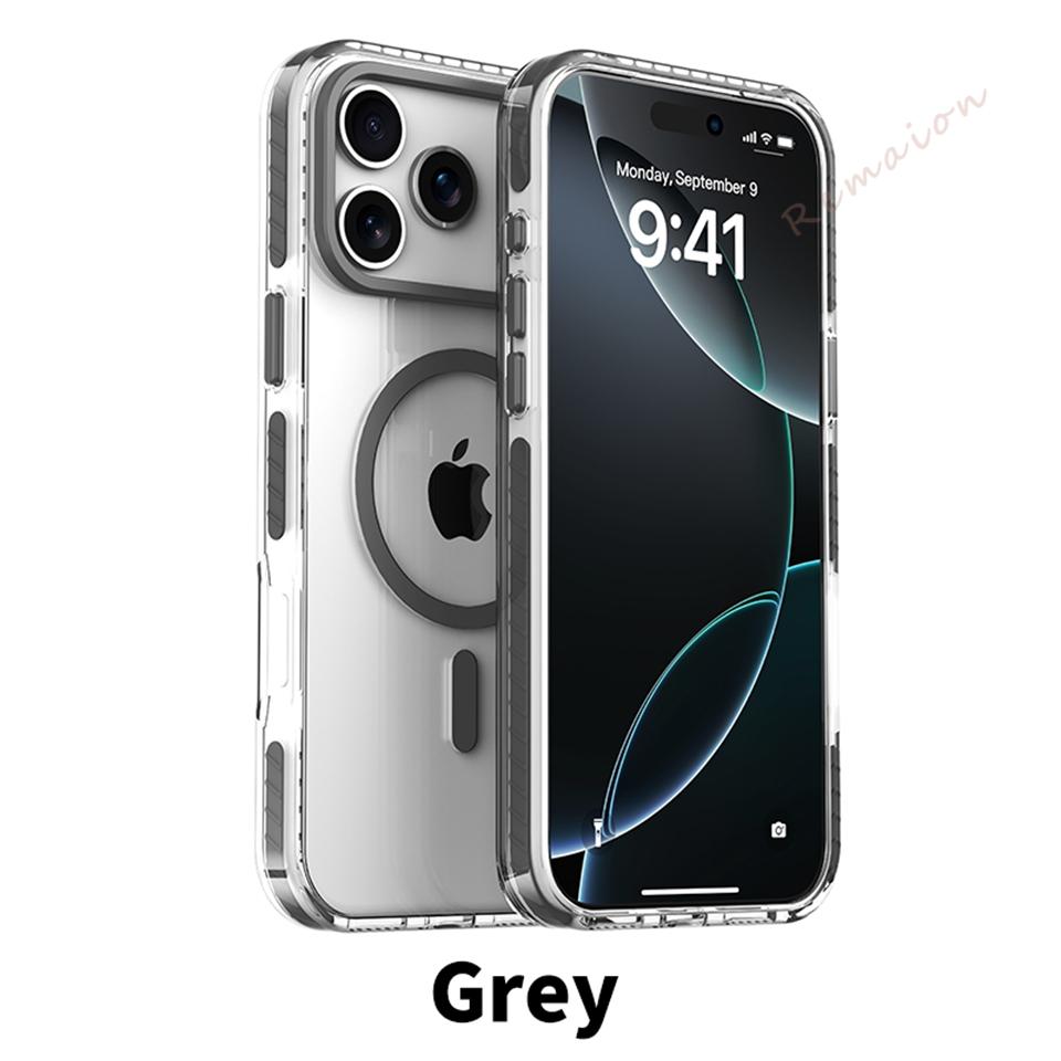 Прозрачный магнитный чехол для телефона для iPhone 17 16 1 14 13 12 11 Pro Max 14 1 Plus 17 Air Официальный прозрачный защитный чехол