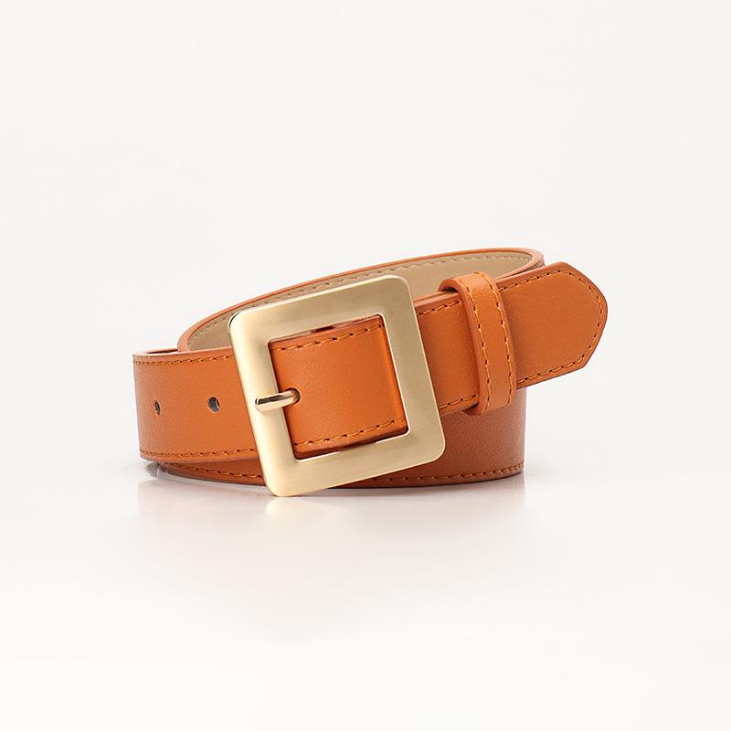 Women's Fashion Belt Square Buckle Minimalist Casual Waistband for Jeans Pants Dresses