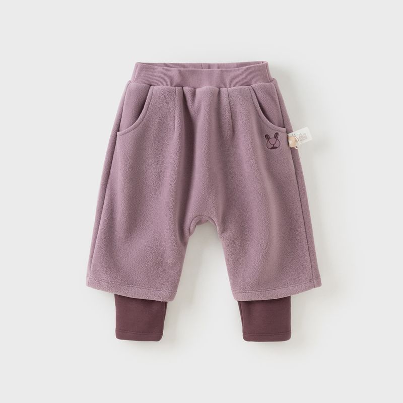 David Bella Children's Harem Pants 2026 Winter Collection Boys' Fleece Pants Girls' Fleece Fake Two-Piece Big Pp Pants