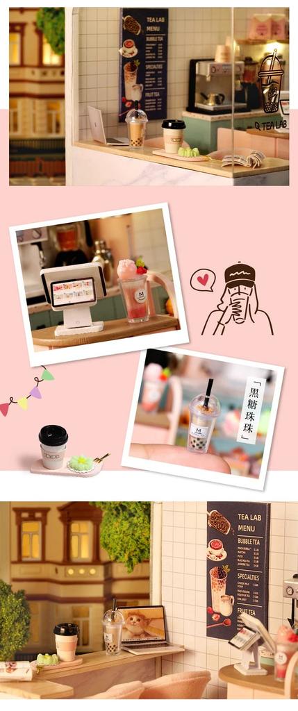 Dollhouse Handmade Kit Set Miniature SHOP SERIES Sunshine Tea (t-FREAK) (Pink Shop)