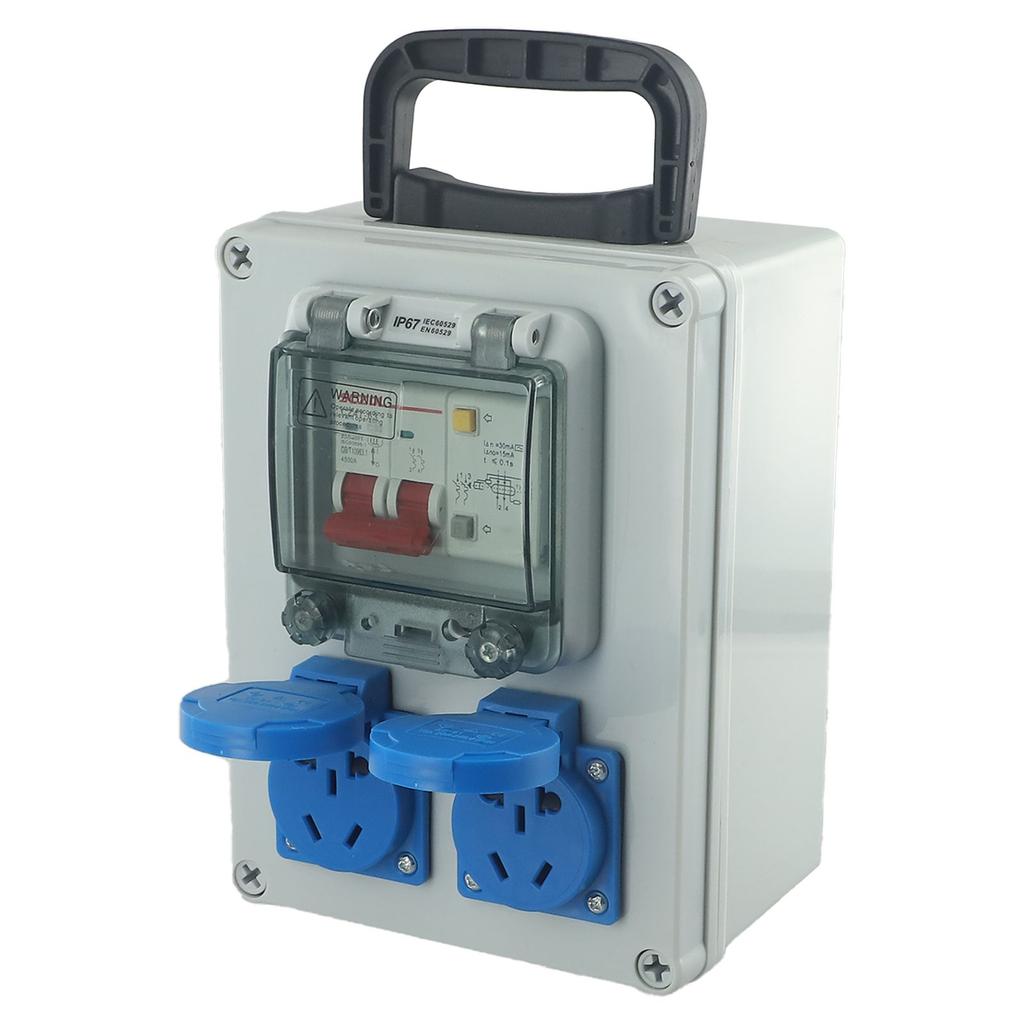 Wall Mounted Construction Power Distributor 10A 250V 2P with Switch and Waterproof Connector Suitable for Circuit Protection