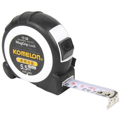 Komelon Convex MagGrip Lock, Continuous Scale, 19mm Tape Width, 5.5m, KMC-38RB