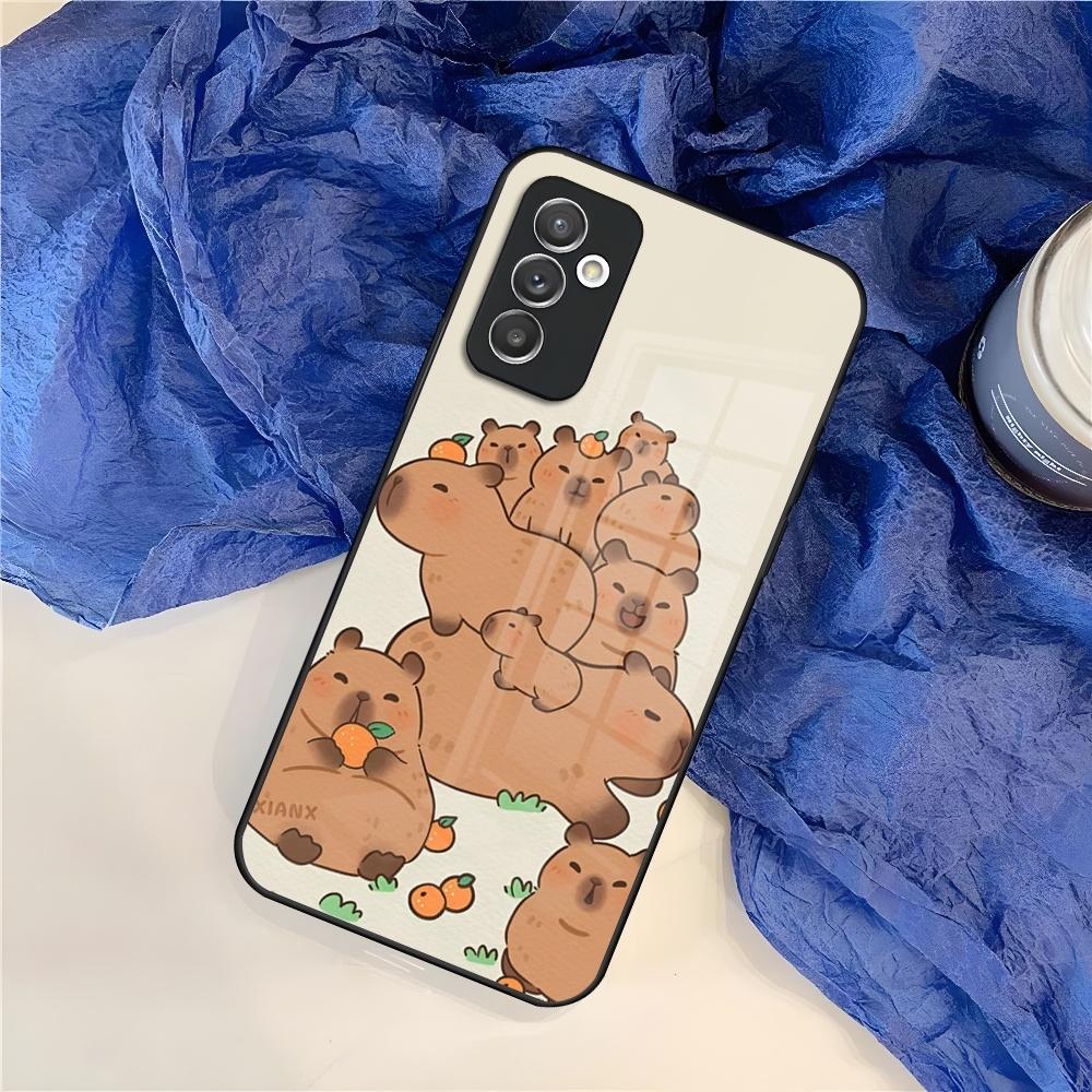 Cute Capybara Phone Case for Samsung Galaxy S26 S25 S24 S30 S21 S23 S20 S22 Fe Pro Edge Ultra Plus glass Cover