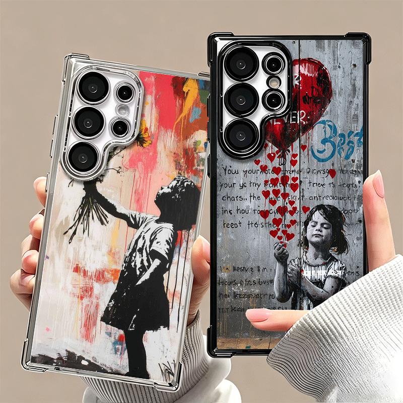 B-Banksy Художник Граффити Покрытие Чехол для Телефона Для Samsung Galaxy S24 S25 FE S26 Edge S23 Ultra S22 S21 Plus S20 Противоударный Aira