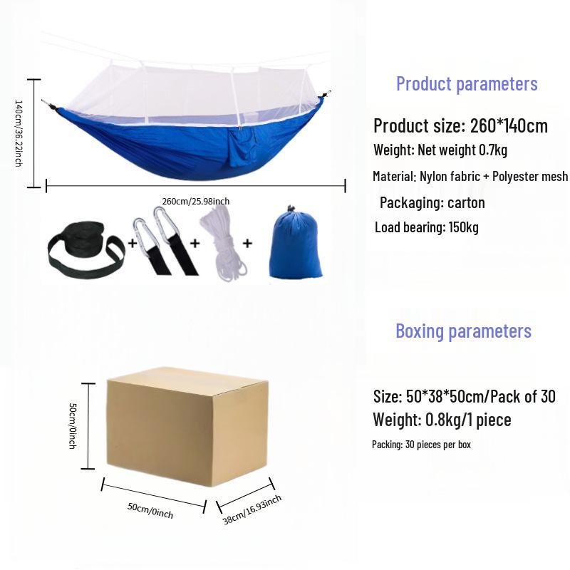 Ultra-light Nisi Fabric Mosquito Net Hammock: Large Space Swing for Outdoor Camping
