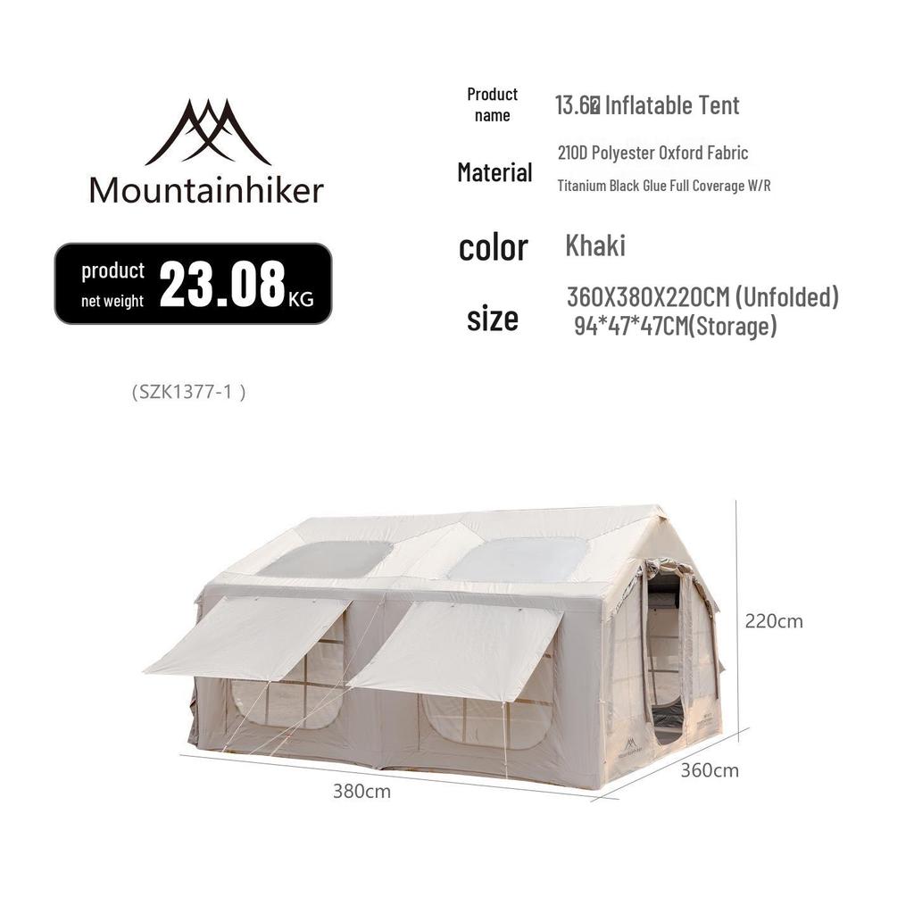 Надувная туристическая палатка Mountain Source Titanium Black 13,6 кв.м с защитой от солнца и дождя