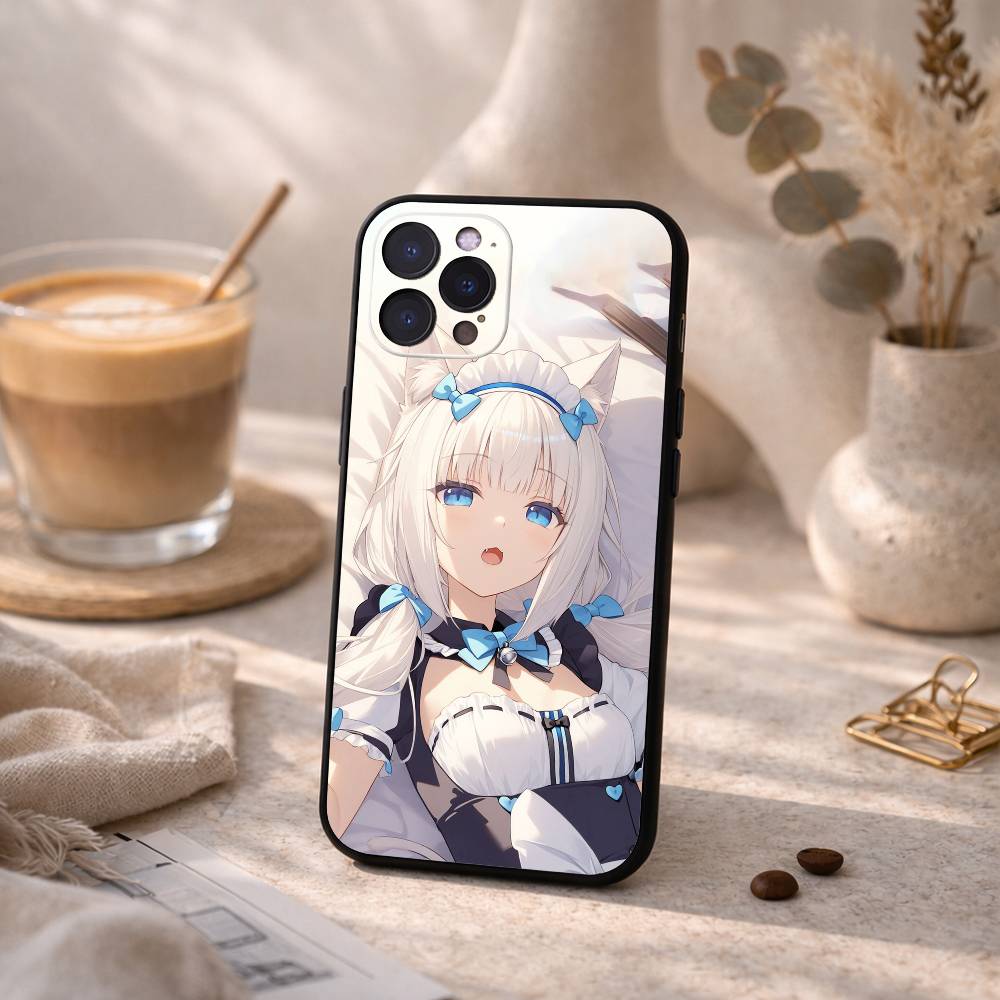 Чехол для телефона с персонажами N-Nekopara для iPhone 17, 16, 15, 14, 13, 12 Plus, Pro Max, XS, 5G, мягкий силиконовый, черный