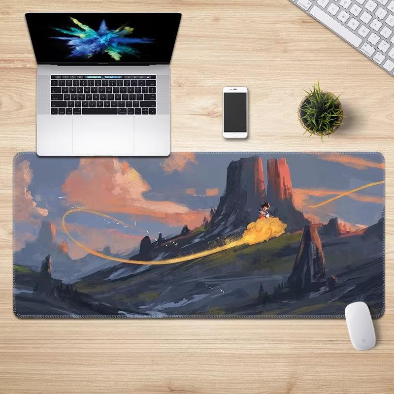 Boy Anime Leather Mouse Pad Dragon Ball Oversized Lock Edge Gaming Desk Pad Cartoon Extra Long Wrist Brace NonSlip Keyboard Mat