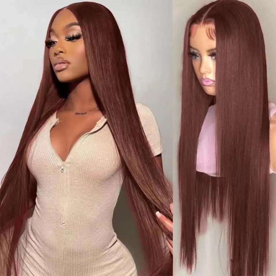 Front lace wig European and American women's wig long chemical fiber headgear popular wig headgear wig spot