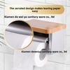 Soporte para papel higiénico de bambú montado en pared para baño estilo moderno