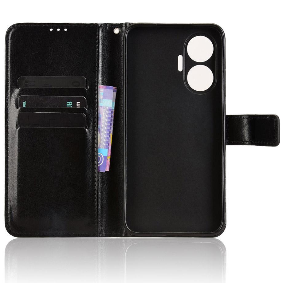 Flip case for Xiaomi Poco F7, Crazy Horse Wallet - black