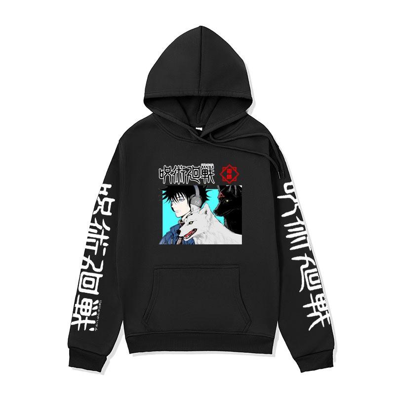 Oversized Anime Hoodie Men Printed Jujutsu Kaisen Streetwear Casual Long Sleeve Sweatshirt