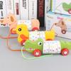 Wooden Multifunctional Children's Puppy Crocodile Duckling Animal Digital Trailer Early Education Toddler Arithmetic Cartoon Toy