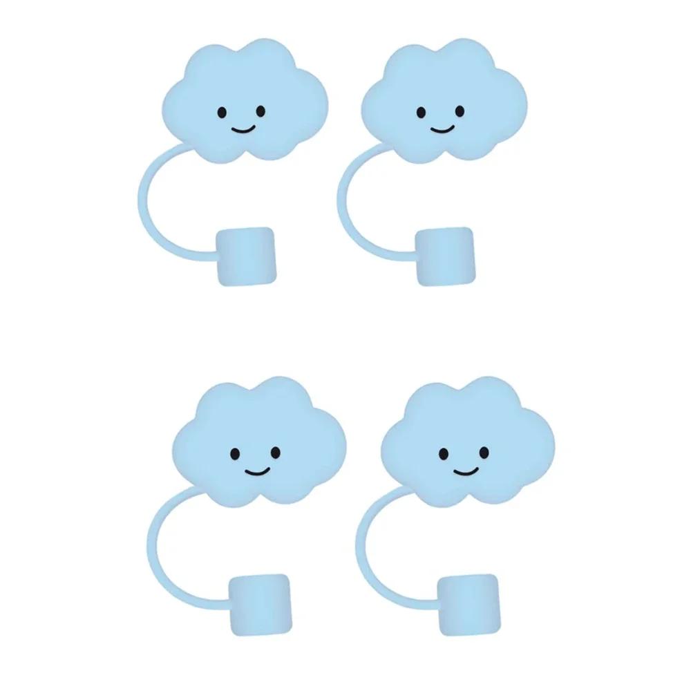 Straw Covers Cute Cloud Shape Suction Tube Cover Silicone Straw Tips Covers Reusable Straw Protectors Party Drinks Tube Dust Cap