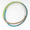 Leather Bracelet / Necklace Blue Green Tones