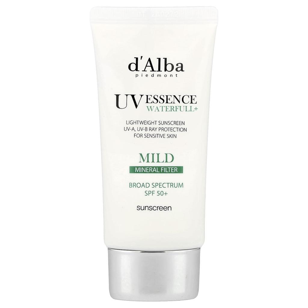 d'Alba Солнцезащитный крем Uv Essence Waterfull+, Мягкий минеральный фильтр, Spf 50, 50 мл(1,69 жидких унций)