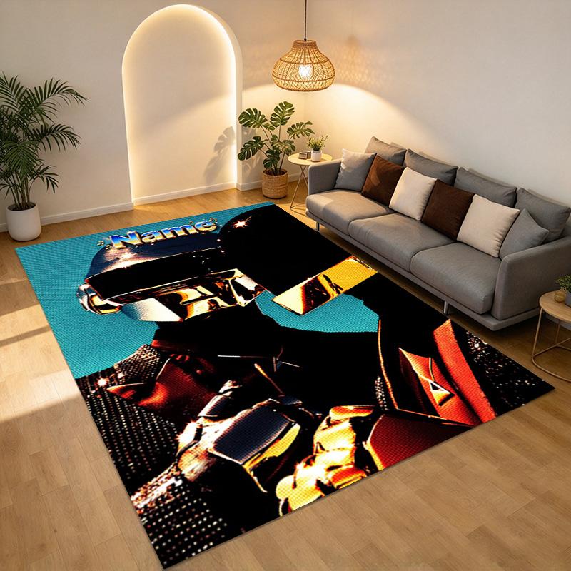 Custom Name Daft Punk Carpet Rug for Bedroom Living Room Home Sofa Decoration,Playroom Sofa Office Home Decor Game Large Decor Floor Mat