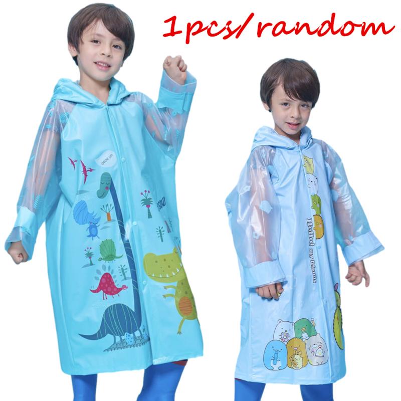 Детский плащ со школьной сумкой, пончо с большими полями для детей 4-10 лет