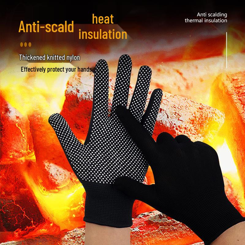 Жаростойкие перчатки для барбекю: Защита от ожогов, от брызг масла, термоизоляция для поваров, при жарке на сковороде, при приправе, при жарке на шампурах, кухонное использование.