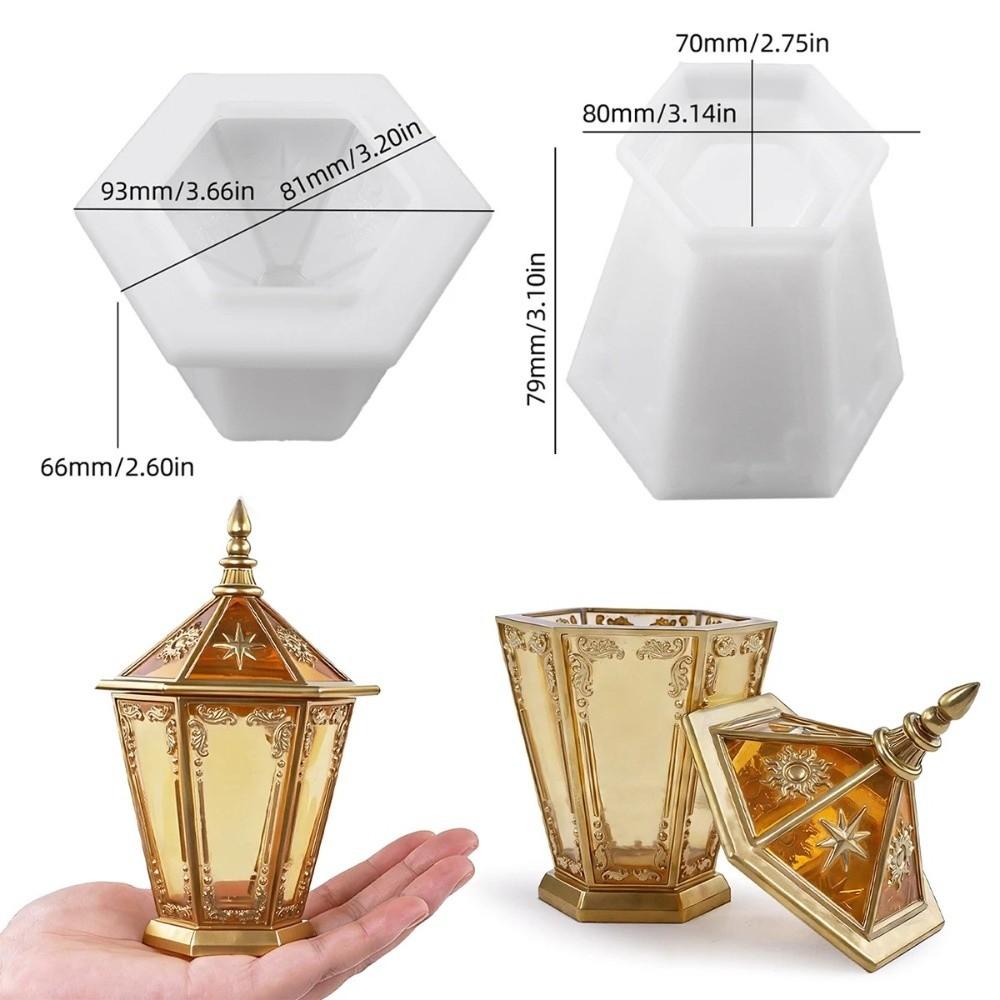 Star Moon Design Silicone Mold with Lid Hexagon Mold Boho Style DIY Mold Crafts Making