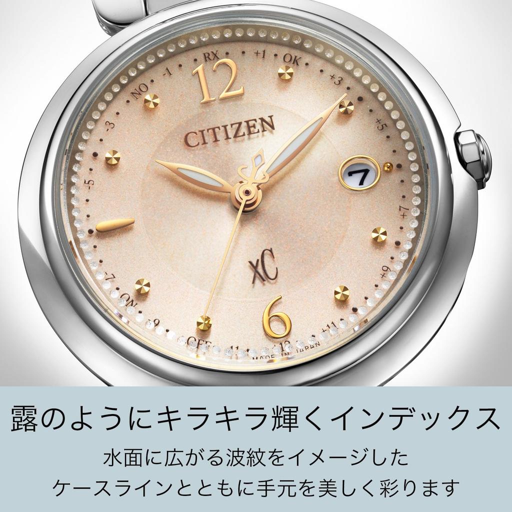 [CITIZEN] xC mizu collection ES9460-88W Women's Eco-Drive Radio-Controlled Watch, Titanium, Pink Beige Dial