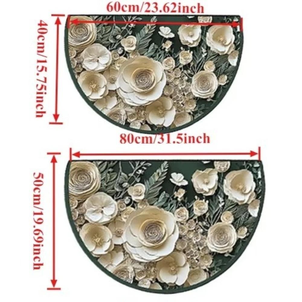 Semi-Circular Doormat Silicone Backing Floor Mat New Welcome Mat  Porch Accessories