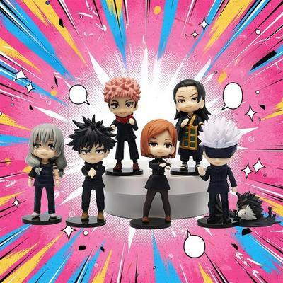 7 шт./комплект Аниме Jujutsu Kaisen Фигурка Итадори Юдзи Годзё Сатору Фусигуро Мегуми Кугисаки Кавайная Игрушечная Машинка Украшение ПВХ Модель Подарок
