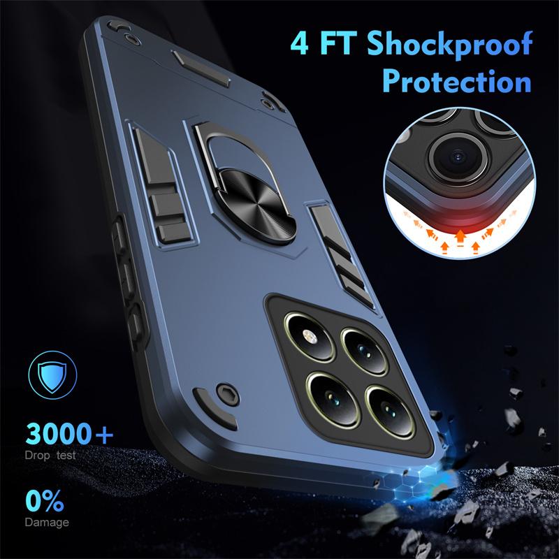 Ударопрочный Чехол-Броня Для Xiaomi 15T 14T 15 Ultra 13T Pro 13 Lite 12 12T 11T Автомобильный Магнитный Держатель Кольцо-Подставка Силиконовый Чехол