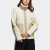 adidas Оригинальная Женская Спортивная Куртка-Флис Originals Sherpa Color Block с Воротником-стойкой Цвет: Кремово-белый HC6603