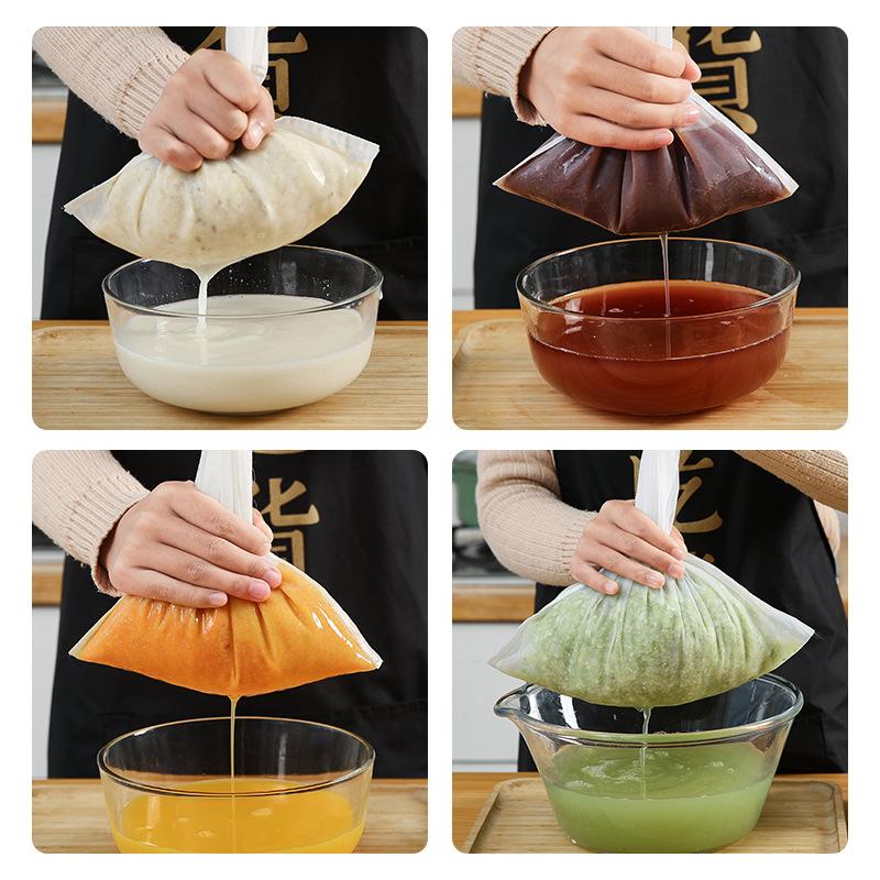 2Pcs Reusable Nut Milk Bags Strainers Nylon Filter Bag Food Cheese Yogurt Filter Kitchen Fine Mesh Strainer Kitchen Accessories