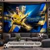 Wall Hanging Tapestry Custom NameCristiano Ronaldo Pattern Personalized Printed Fabric Wall Decor
