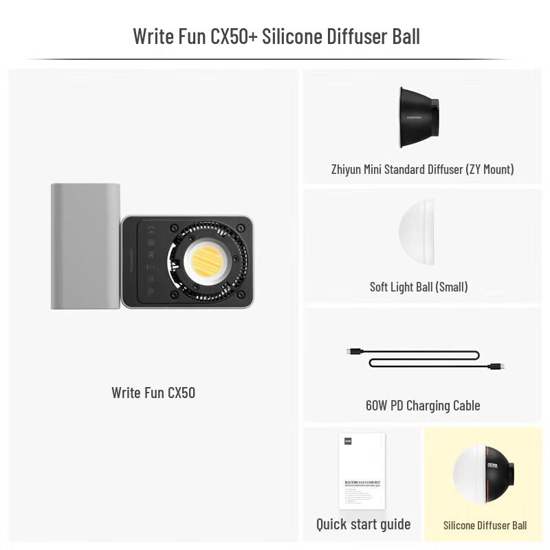 Zhiyun CX50 RGB Двухцветный портативный светодиодный видеосвет