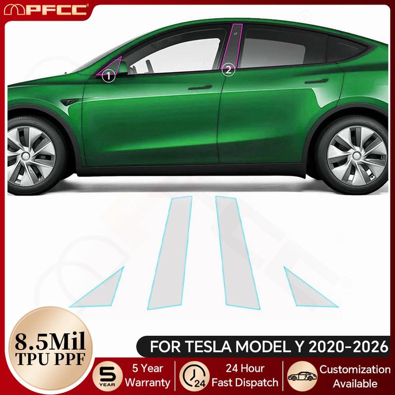Для Tesla Model Y 2020-2026 Model Y Juniper 2025 2026 Стойки A B Пленка для защиты краски TPU PPF Clear Bra Комплект против царапин