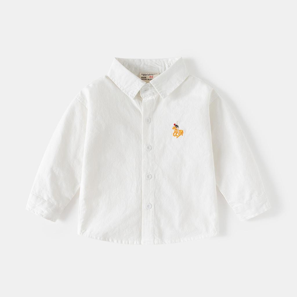 Мальчиковая джинсовая рубашка 2025 осень новая весна и осень детская рубашка с длинным рукавом корейская версия детского топа